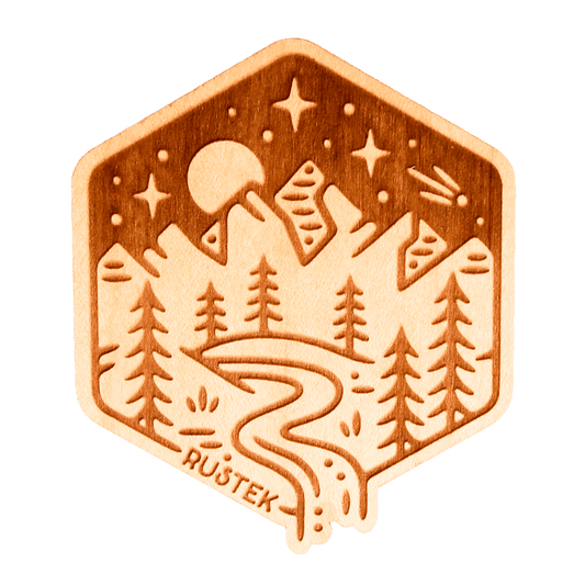 Foothill Falls Wood Sticker - Rustek