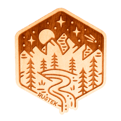 Foothill Falls Wood Sticker - Rustek