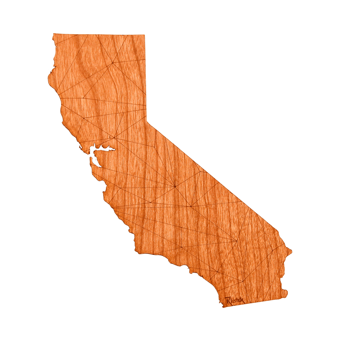 Geo California Wood Sticker - Rustek