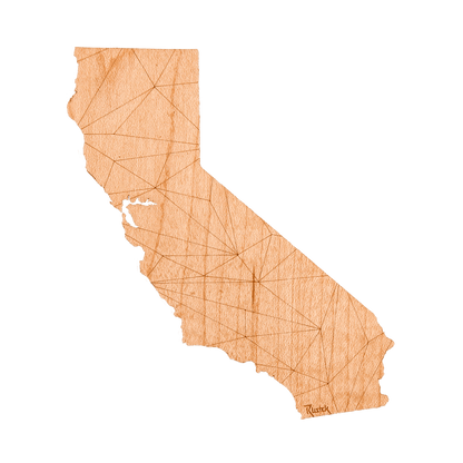 Geo California Wood Sticker - Rustek