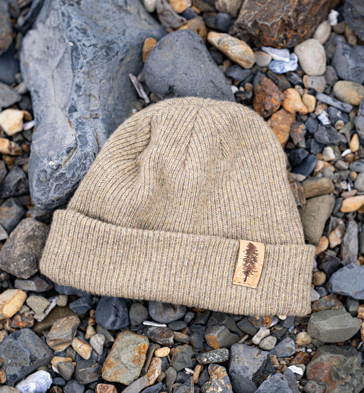 Doug Fir 100% Merino Wool + Cork Beanie | Olive