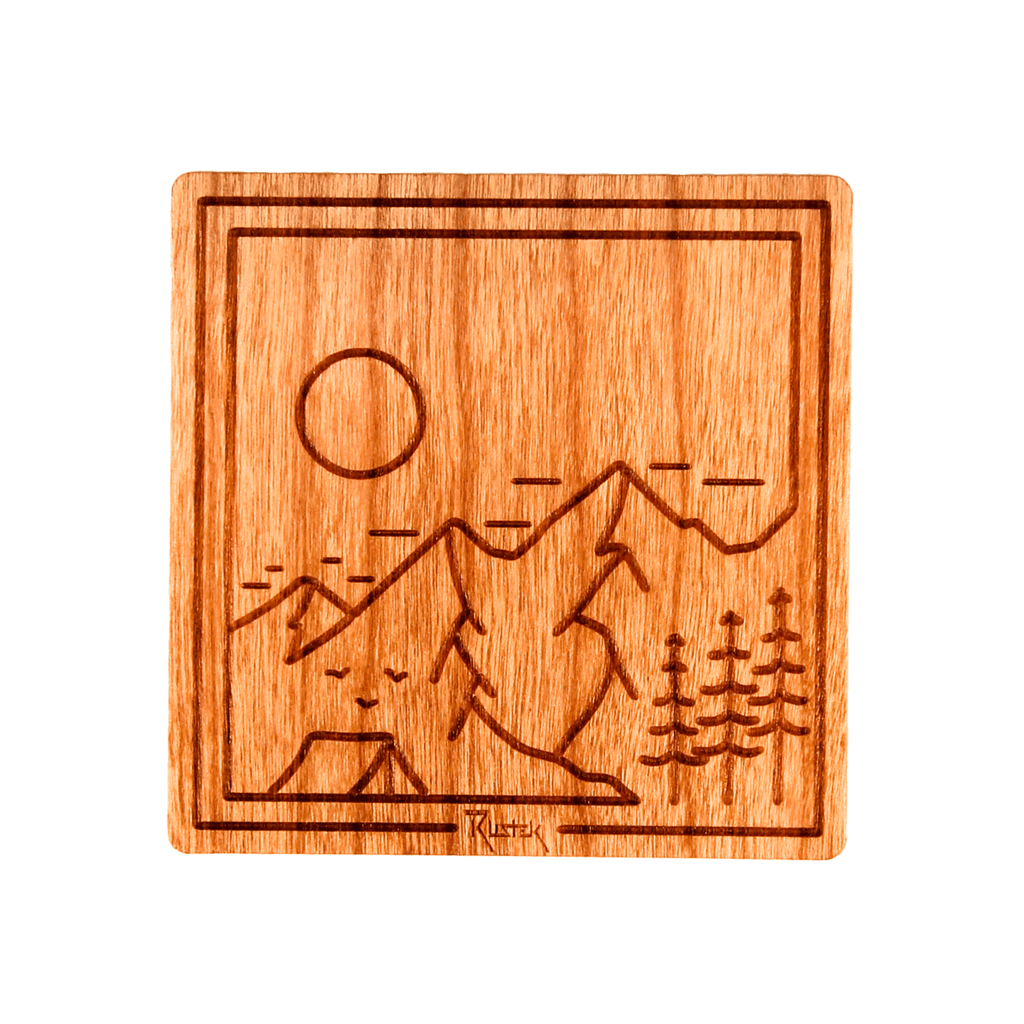 Base Camp Square Wood Sticker - Rustek