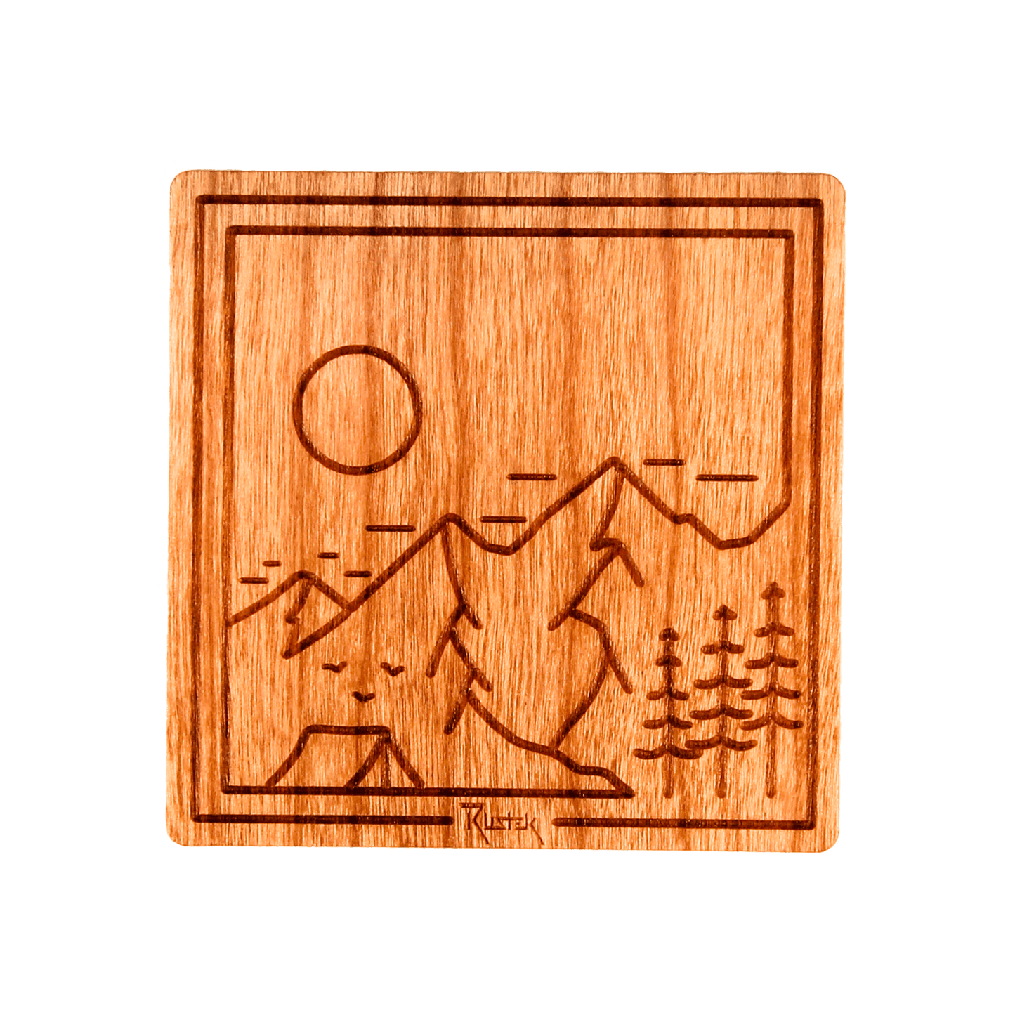 Base Camp Square Wood Sticker - Rustek