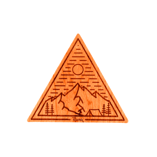 Base Camp Triangle Wood Sticker - Rustek